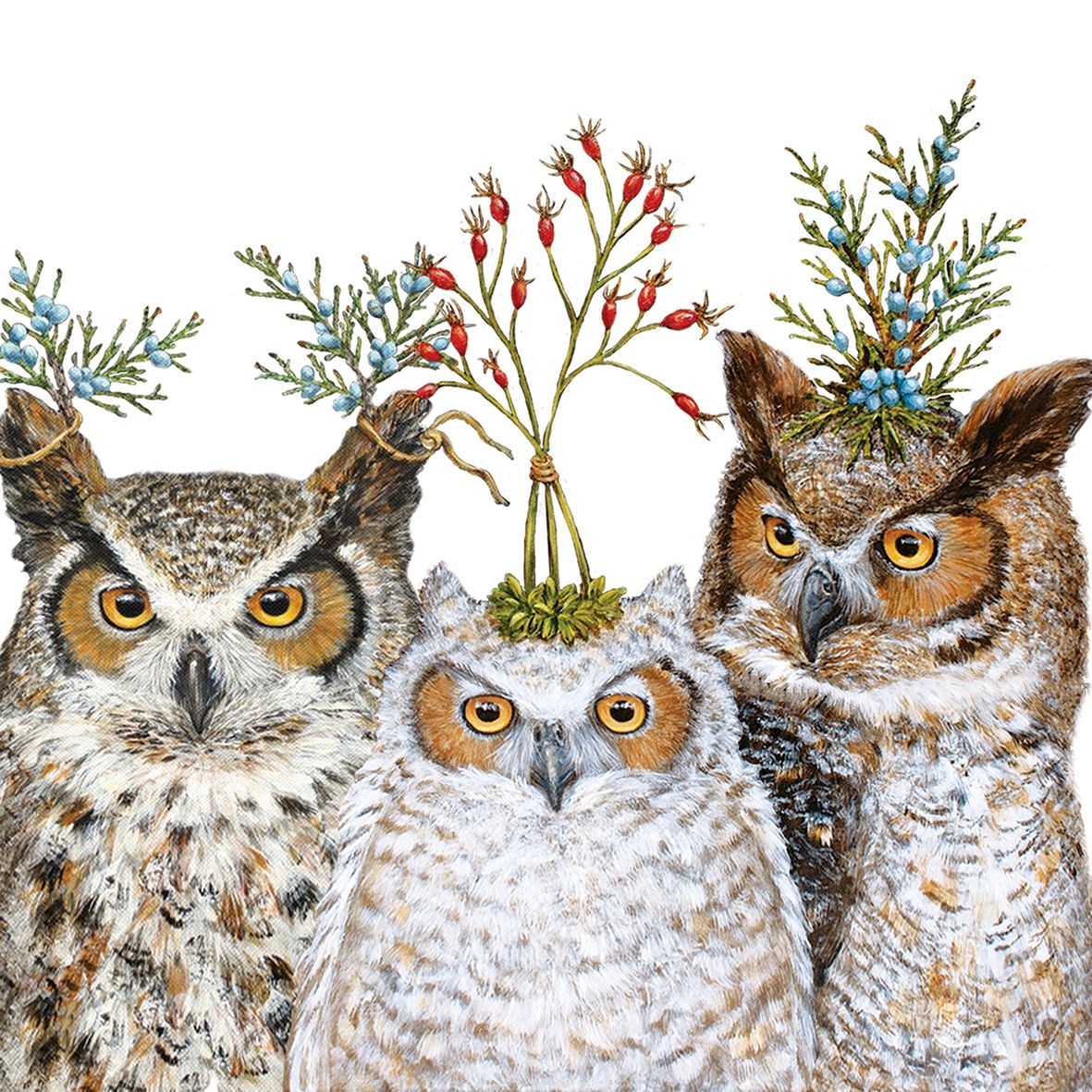 Holiday Hoot , Size: Lunch Serviette