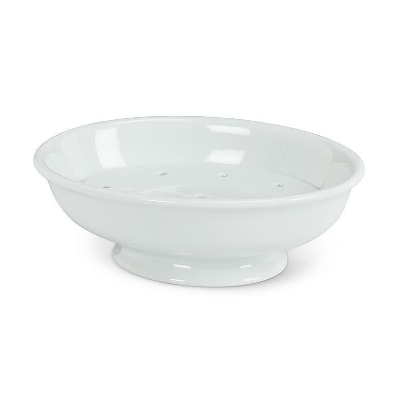 2 pc Soap Dish w/Strainer - White