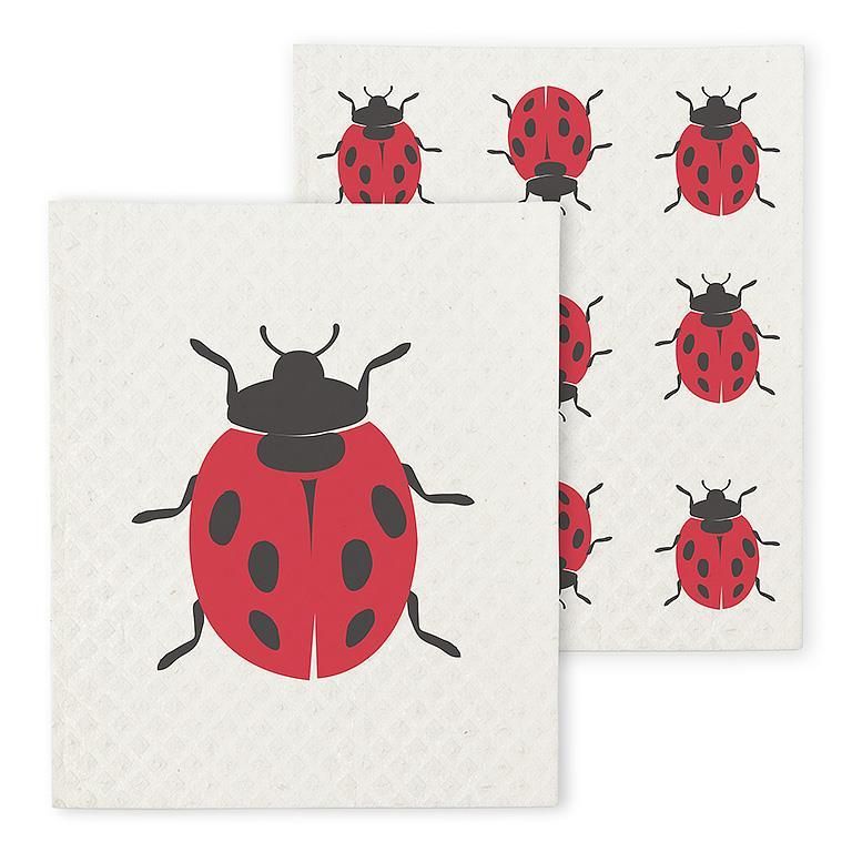 Ladybug Swedish Dishcloth Set