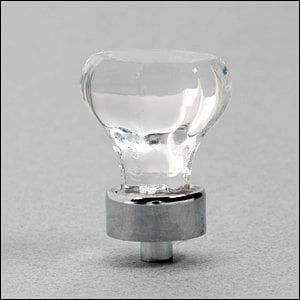 1 1/8&quot; Crystal Knob w/CP Base- LV