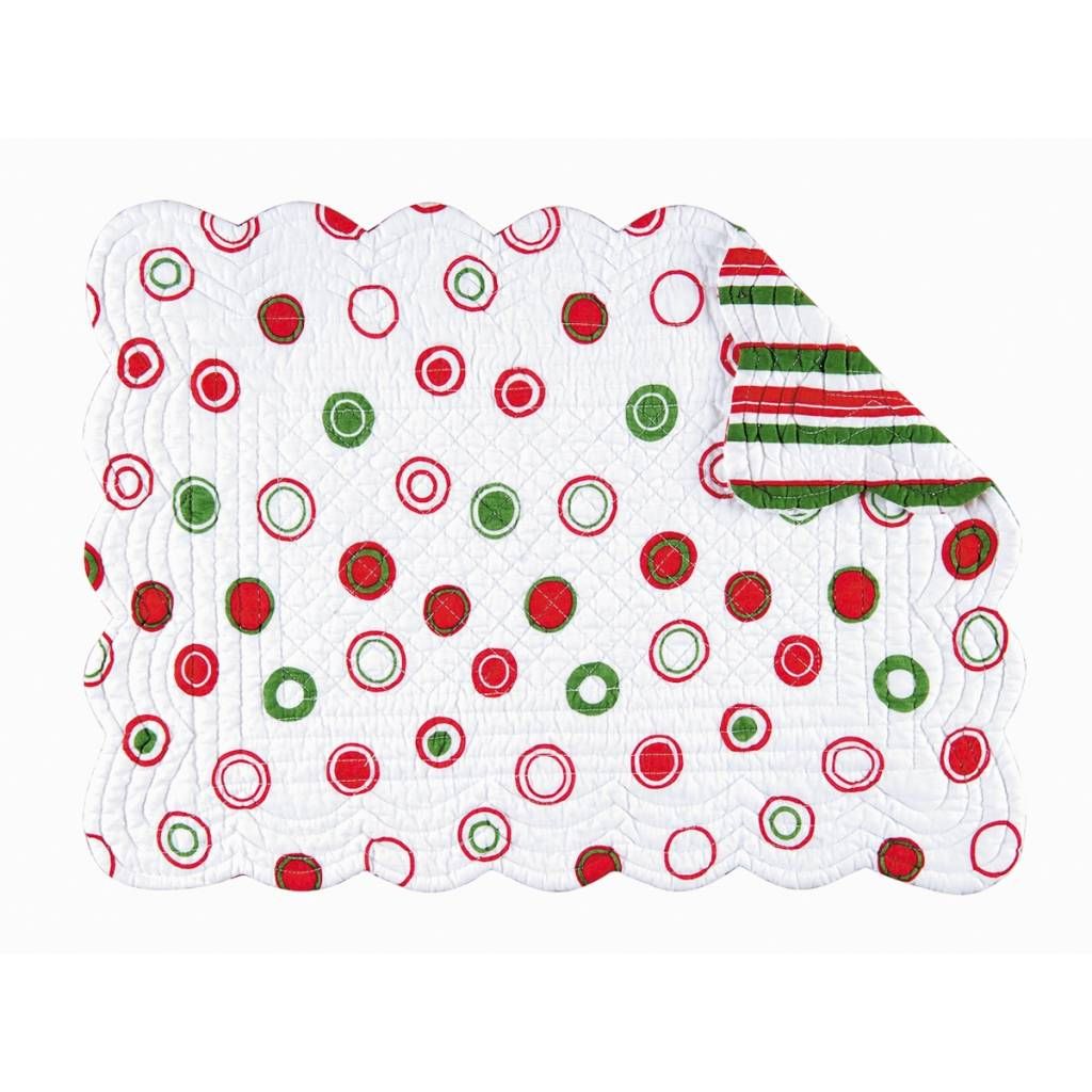 Placemat Quilted White with Circles