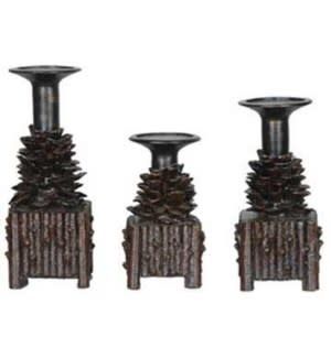 Pinola Candleholder, Set of 3 (Crest)