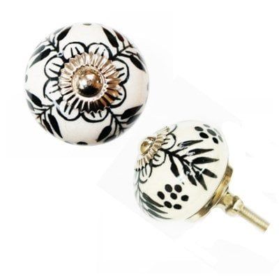 Ceramic Round Leaf Door Knob (NACH)