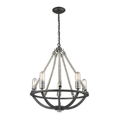 Natural Rope 5-Light Chandelier