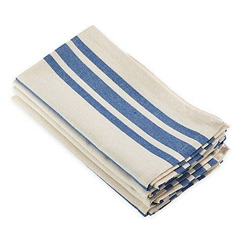 French Blue Napkin - Wide Stripe