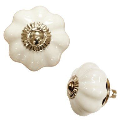 Ceramic White Pumpkin Knob (NACH)