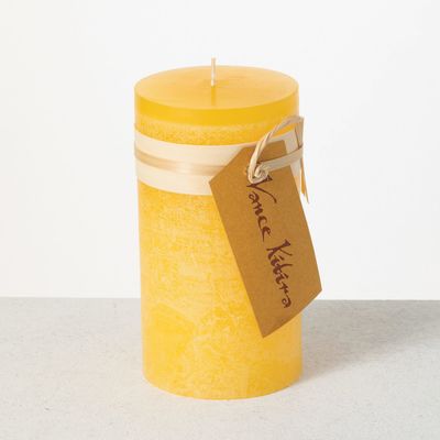 Pale Yellow Timber Candle - 