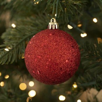 Red Glitter Ball Ornament - 