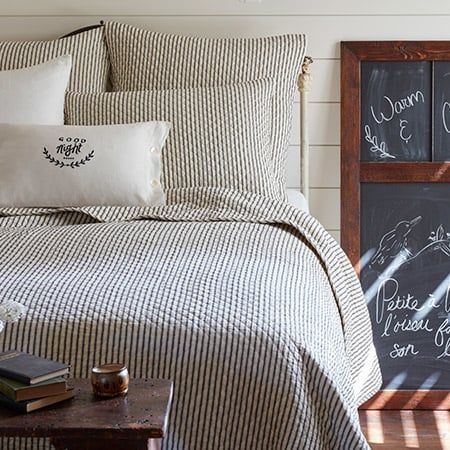 Bergen Black Stripe Quilt - 