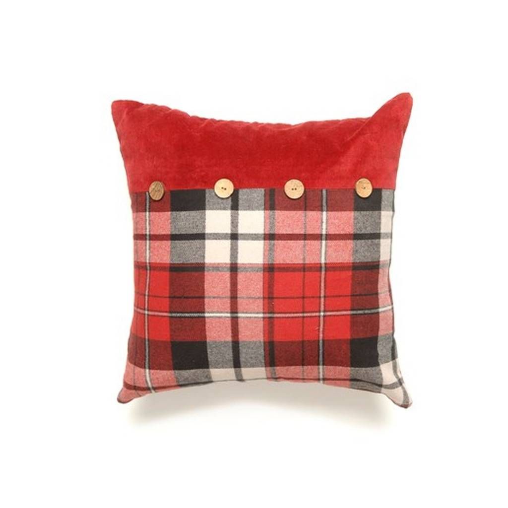 Toss Pillow - Grey &amp; Red Check 20x20 (ADV)