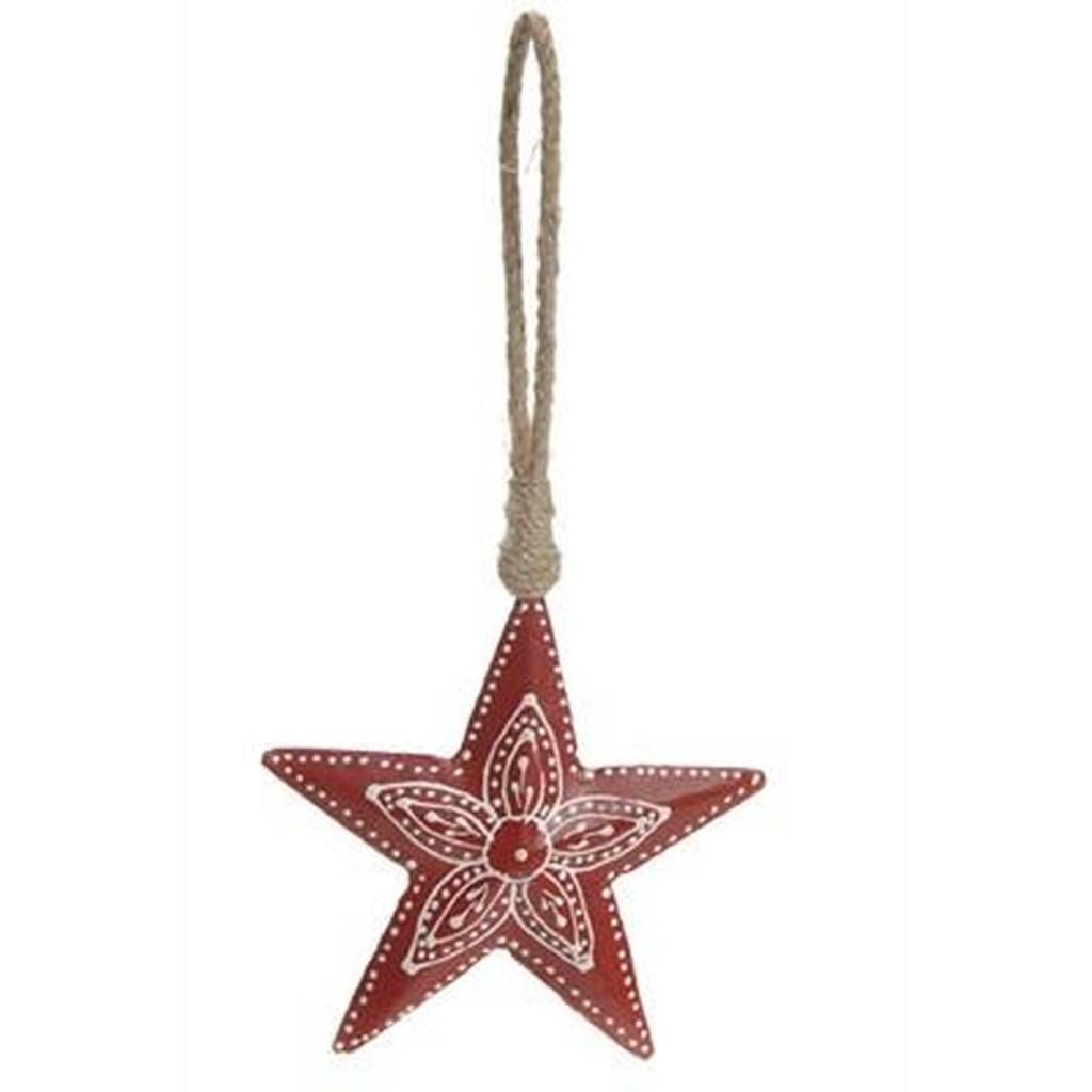 Red Metal Star Ornament (Pin Cen)