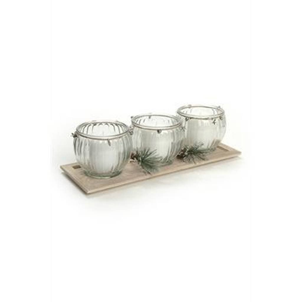 Xmas Candle Set with Tray (PC)