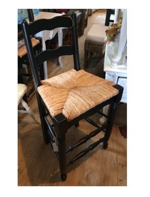 Counter Stool - Black with Wicker Seat (LRT)