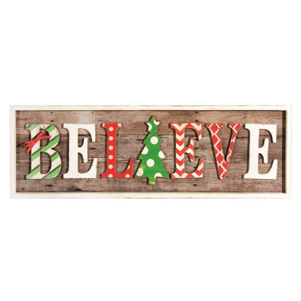 Believe Xmas Sign (Cand)
