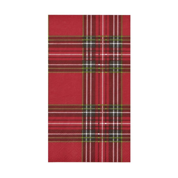 Holiday Plaid Guest Serviettes