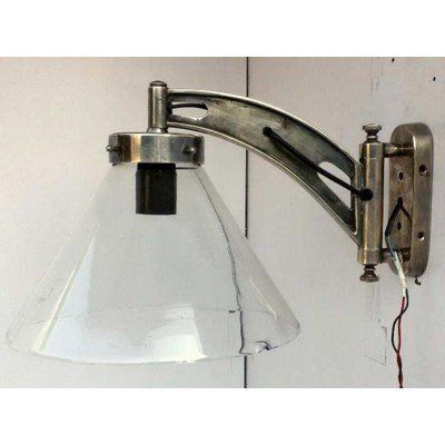 Wall Lamp Glass Brass with Antique Silver Finish (NACH)