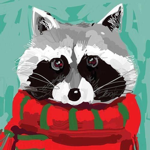 Ricky Raccoon Beverage Serviette