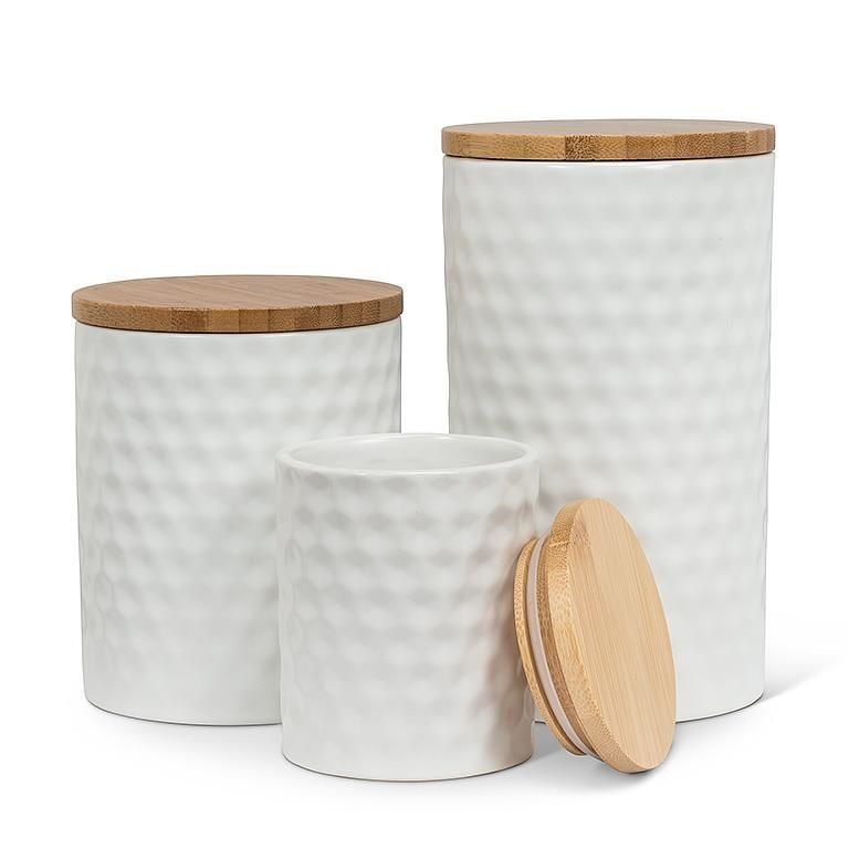 Textured Canister w/Lid - 