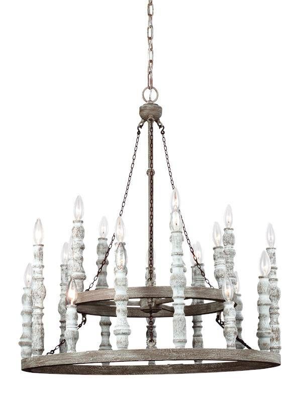Norridge 24-Light Chandelier -  Distressed White (FES)