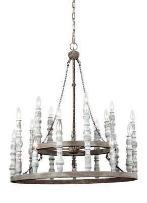 Norridge 24-Light Chandelier -  Distressed White (FES)