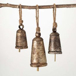 Metal &amp; Bell Rope Ornament - 
