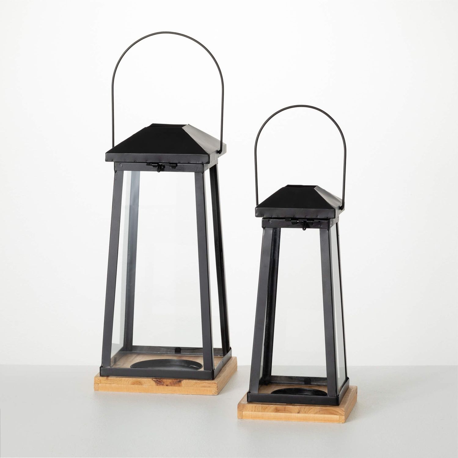 Metal &amp; Glass Lantern - 