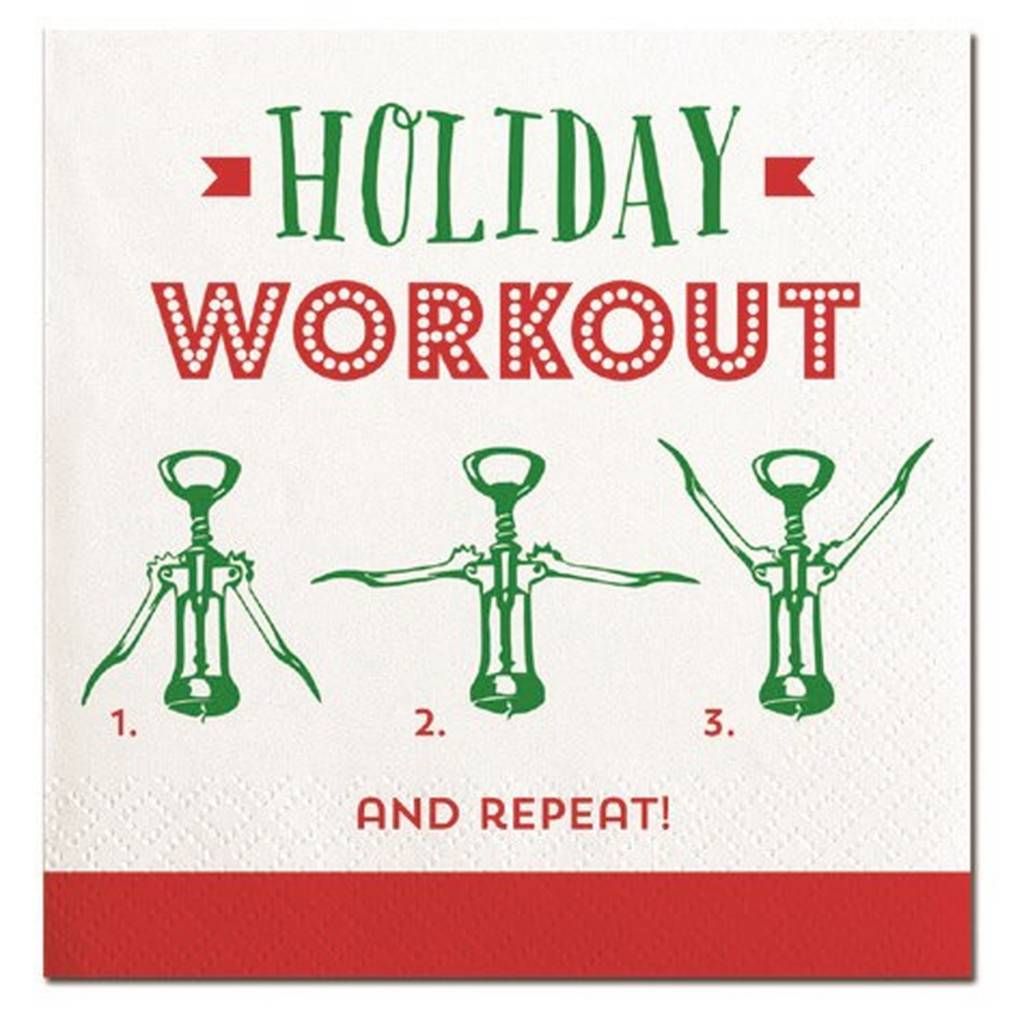 Holiday Workout Cocktail Serviettes - OCD