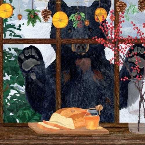 Hearth Time Bear Beverage Serviette