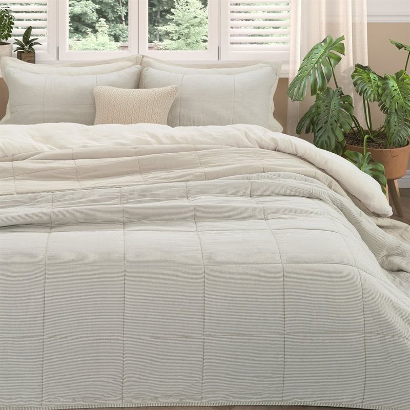 Tagliatelle Natural Quilt Set - 