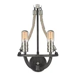 Natural Rope 2-Light Wall Sconce