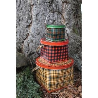 Metal Plaid Bucket - Large (CC)