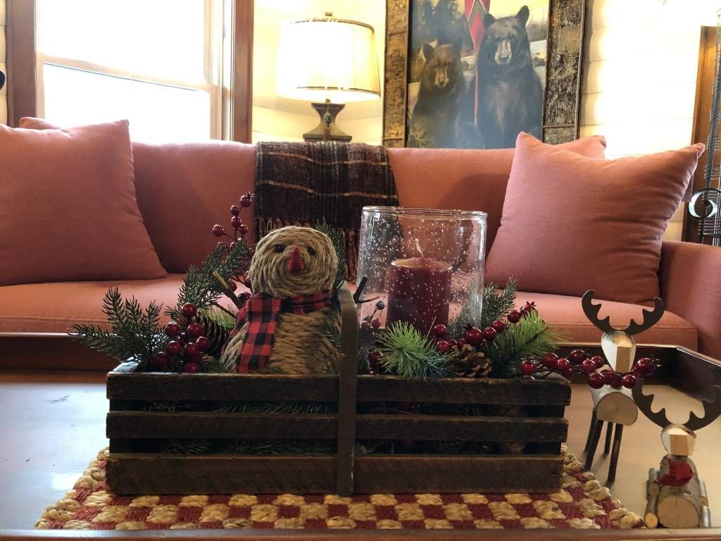 English Basket Snowman Arrangement