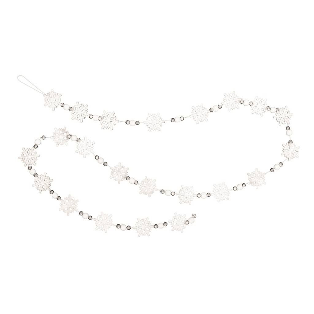 Snowflake &amp; Silver Bead Garland (Cand)