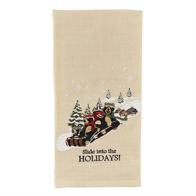Dishtowel - Slide into the Holidays