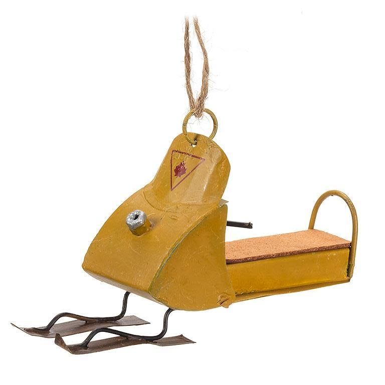 Yellow Snowmobile Ornament