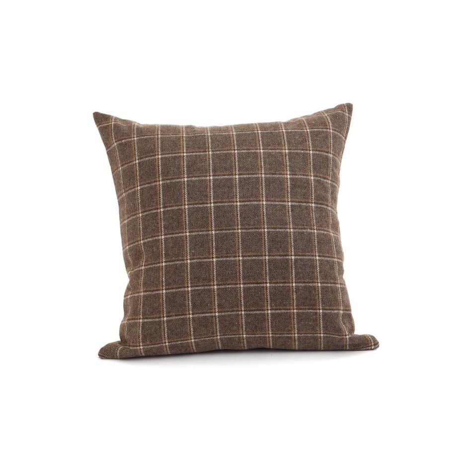 Toss Pillow - Wool Check 18x18, Incl Feather Stuffer