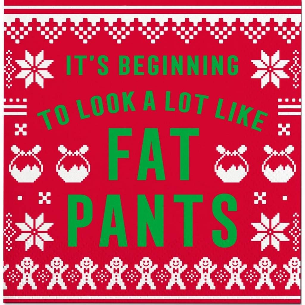Fat Pants Quip Cocktail Serviettes