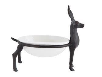 Cast Iron Reindeer w/ Ceramic Dish (CC)