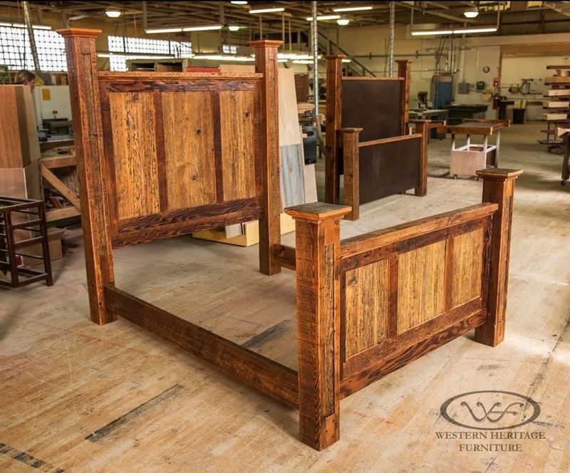 Black Ghostwood Plank Bed - Queen