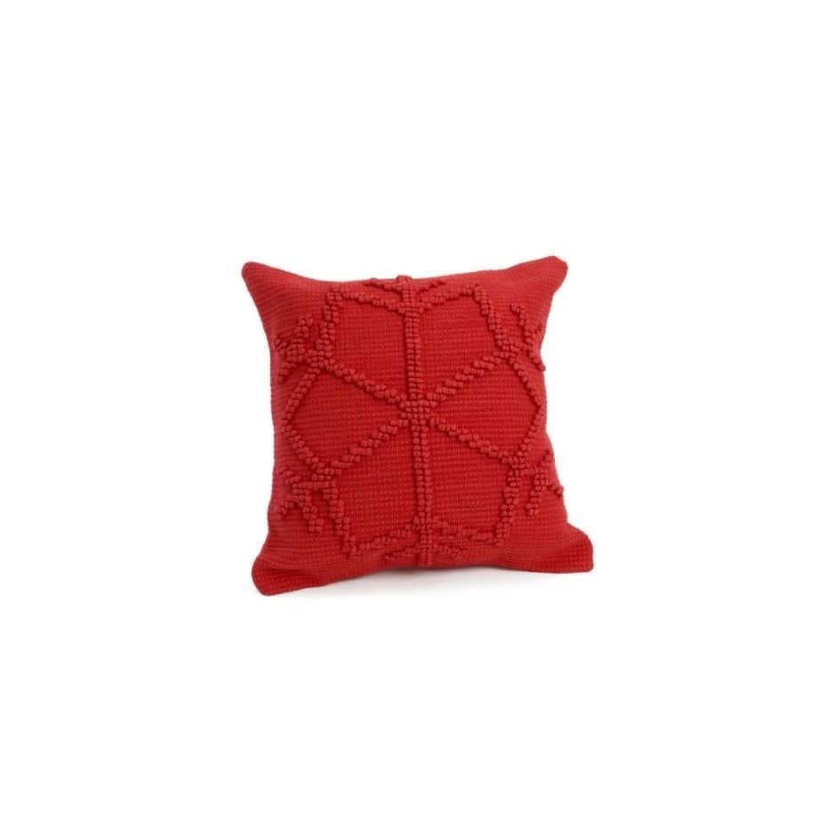 Toss Pillow - Red Snowflake 17x17