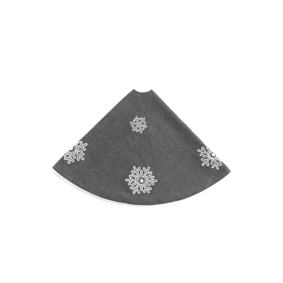 Charcoal Snowflake Tree Skirt