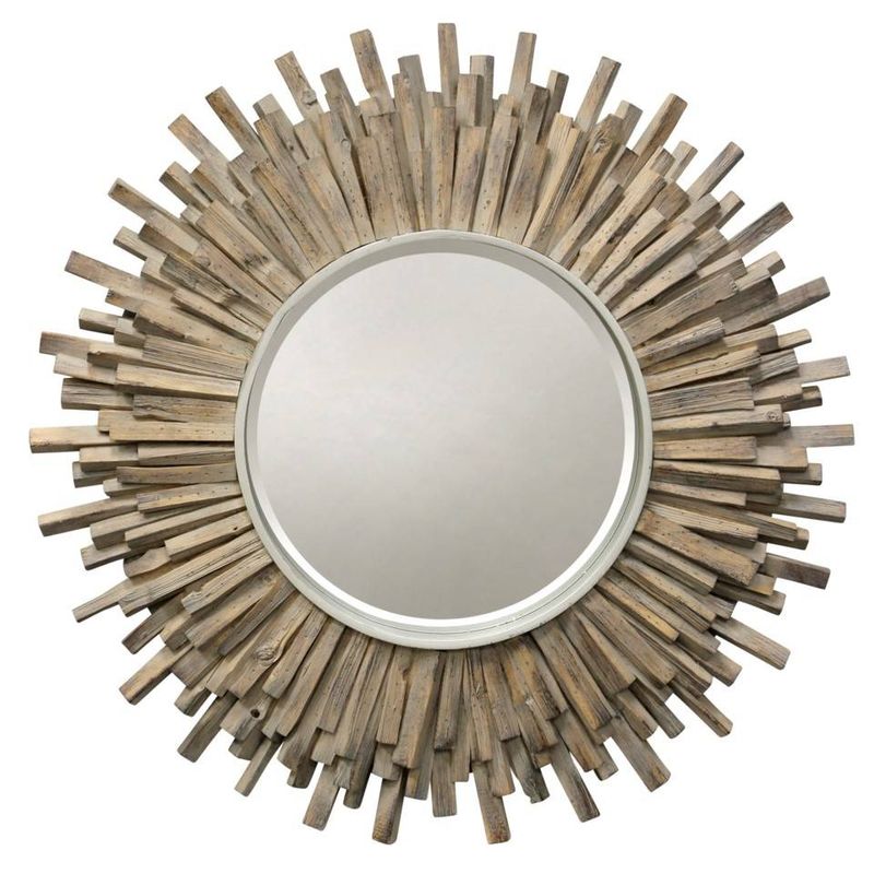 Starburst Washed Wood Mirror
