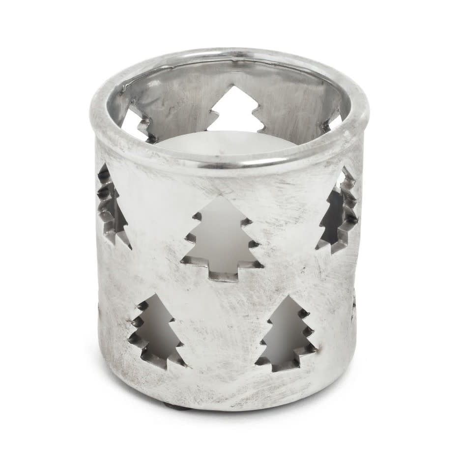 Silver Cutout Votive Holder