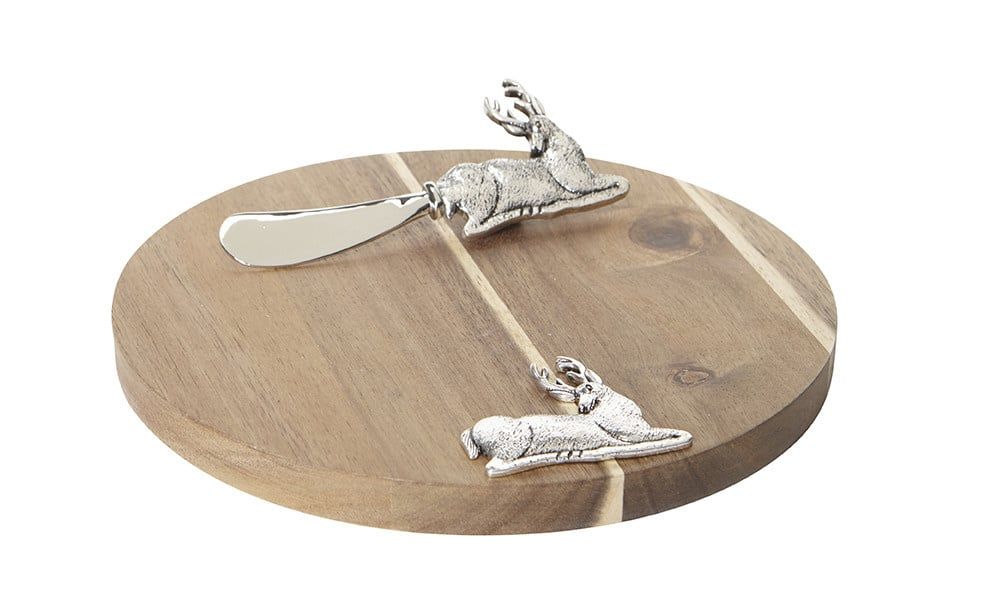 Reindeer Round Acacia Board/Spreader
