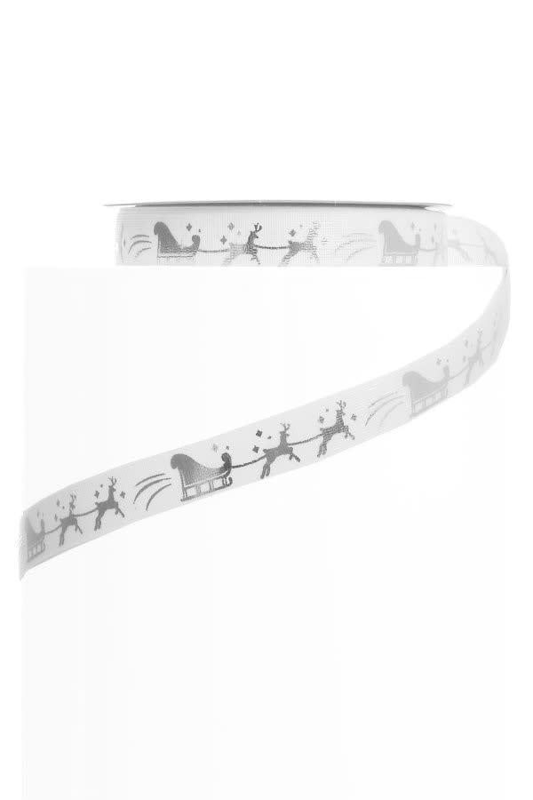 Ribbon - White &amp; Silver Sleigh