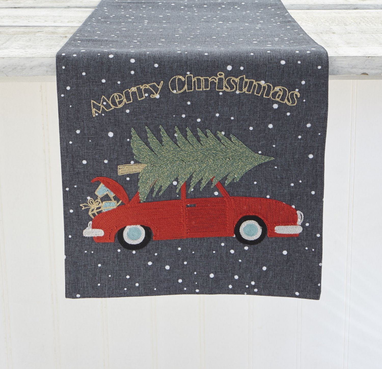 Merry Christmas Car Table Runner