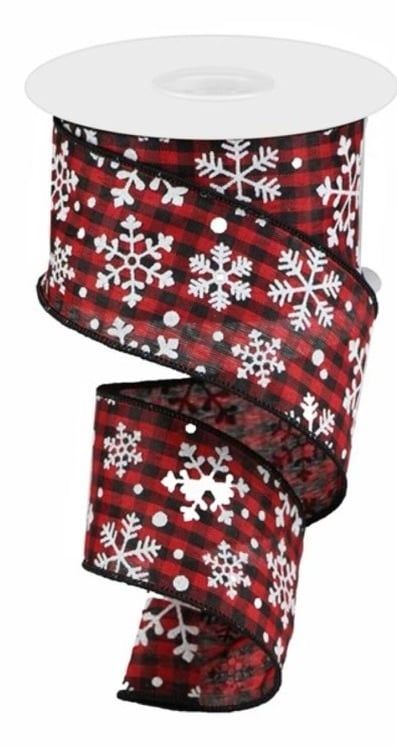 Snowflake Buffalo Plaid Ribbon (10 yrd)