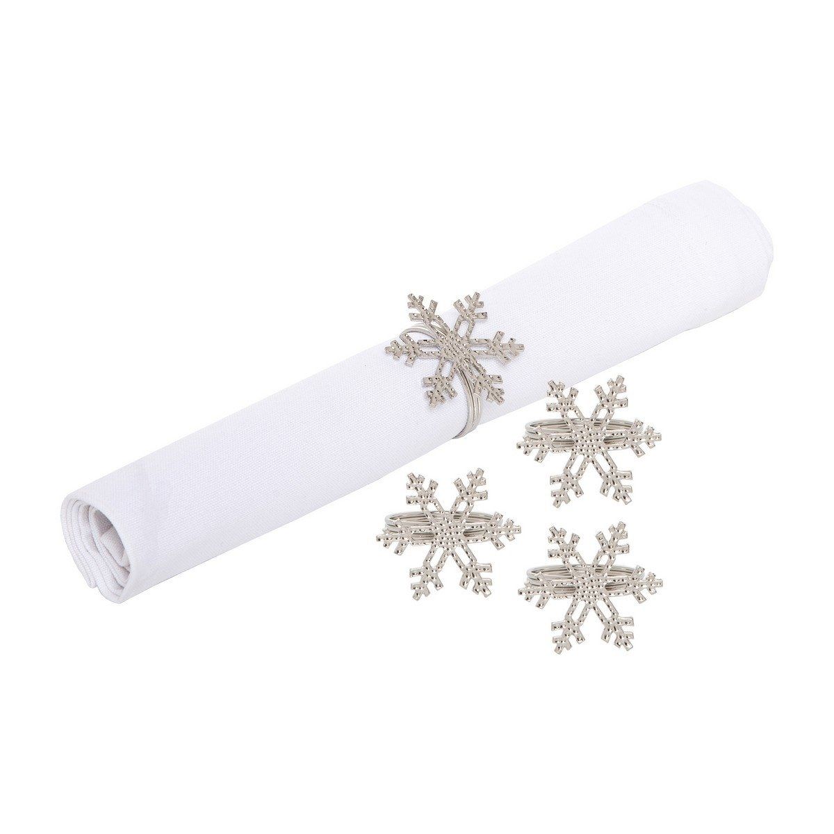 Icy Snowflake Napkin Ring S/4