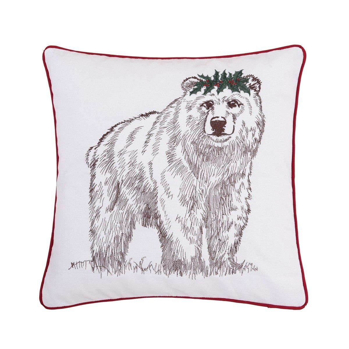 Toss Pillow - Holly Bear
