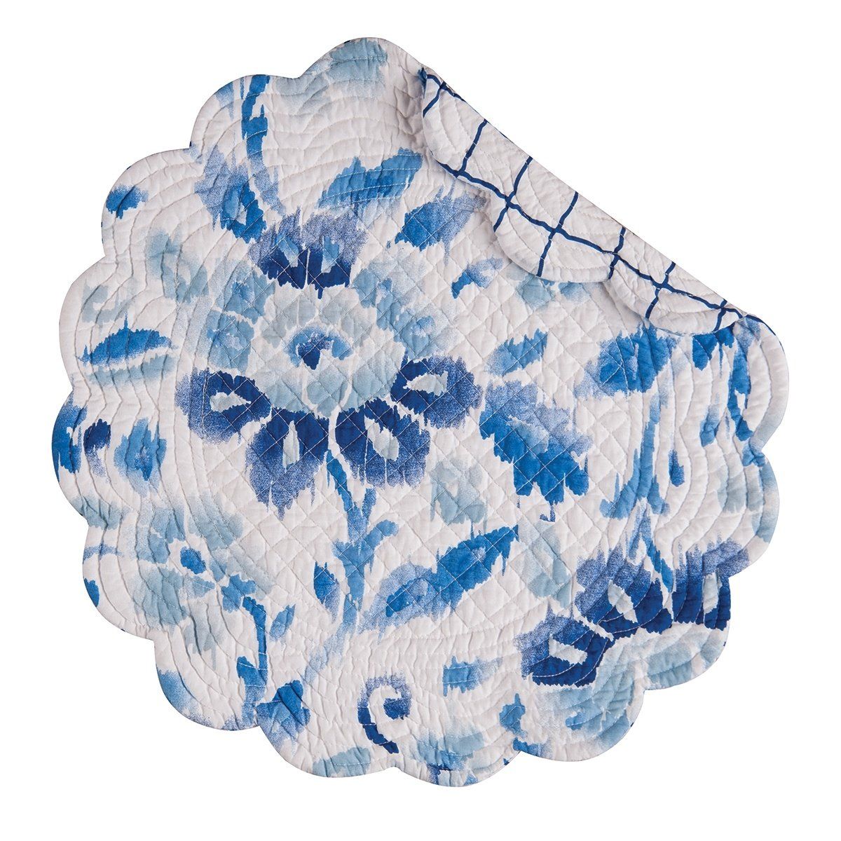 Quilted Round Placemat -, Color: Sasha Blue
